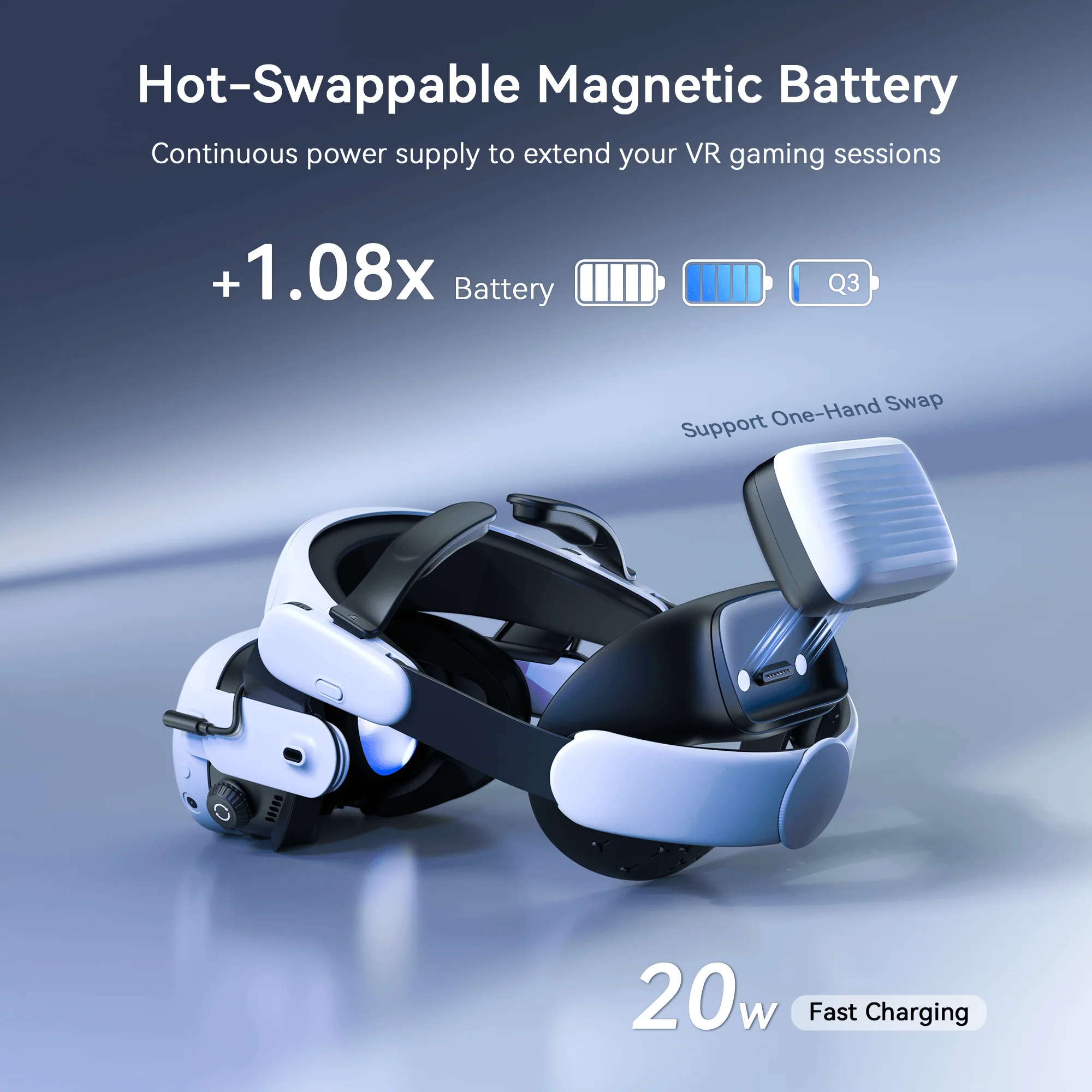 BS1 Battery Head Strap for Quest 3 (Includes One Battery) - Image 3