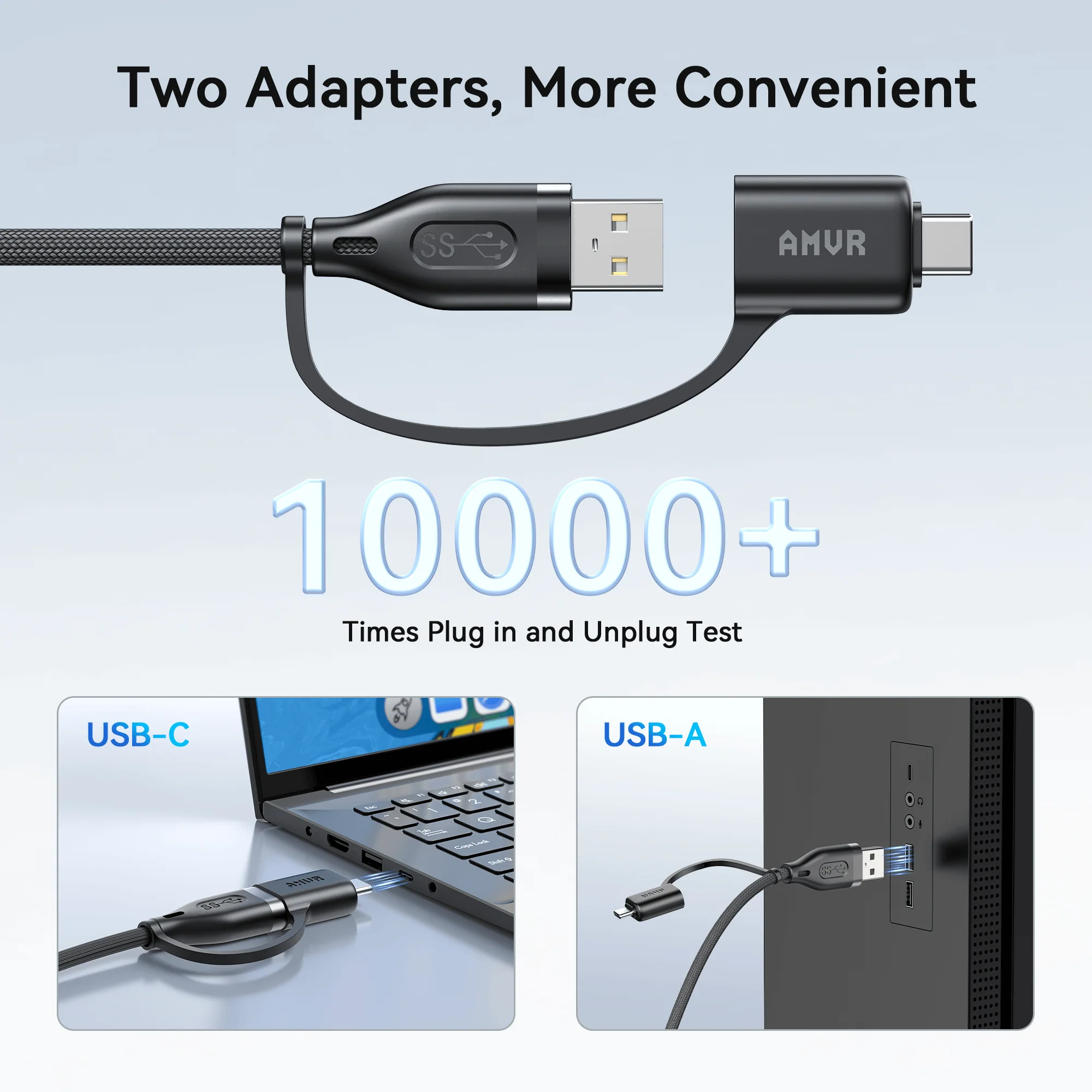 Braided Link Cable with Charging Support & Adapter - Image 3