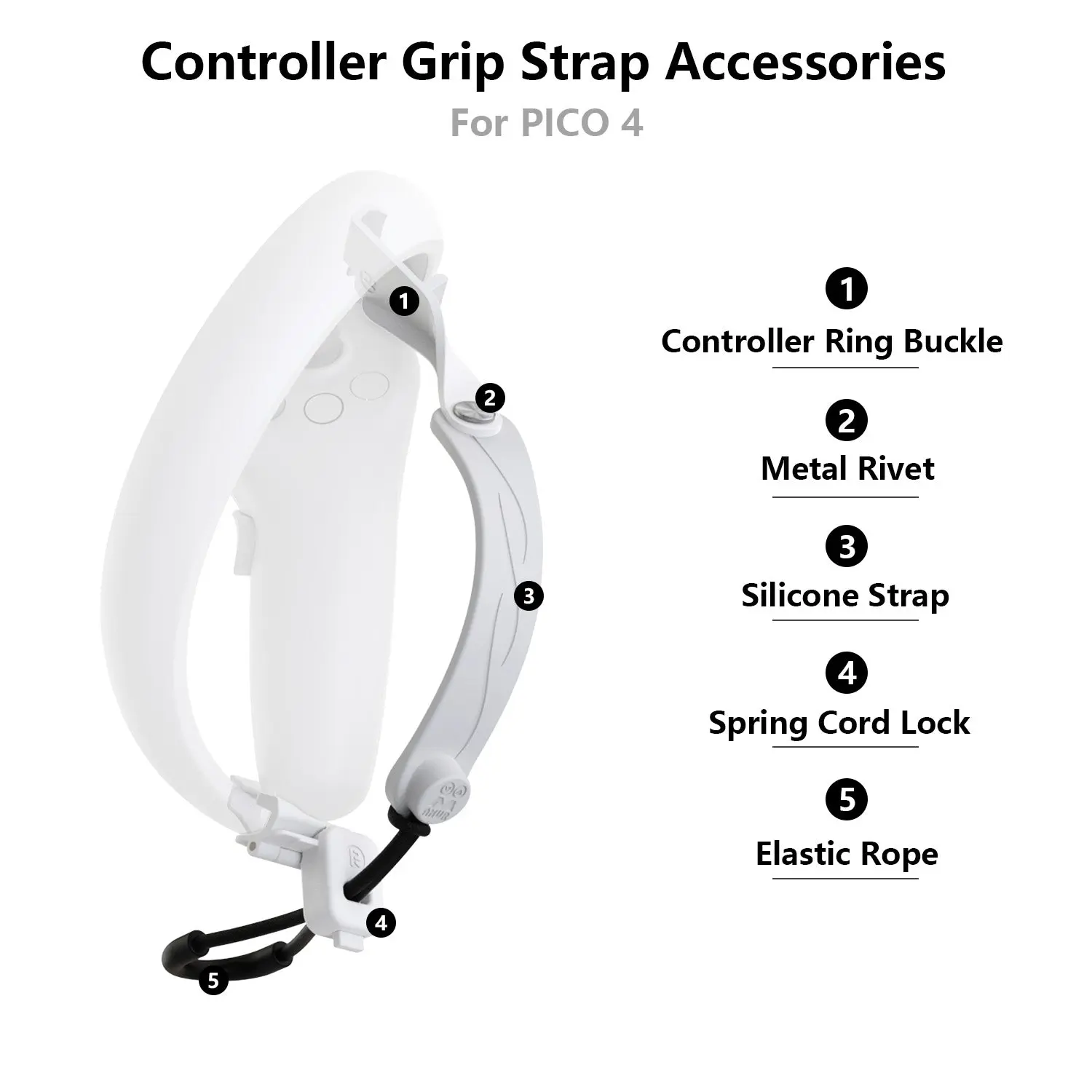 Controllers Adjustable Knuckle Strap for PICO 4 (Gray) - Image 5